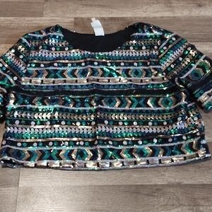 Sequined crop top